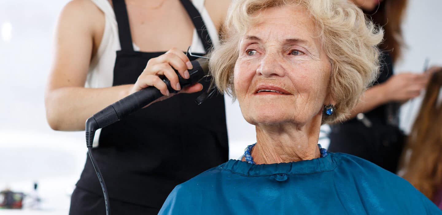 elderly woman at the beauty salon