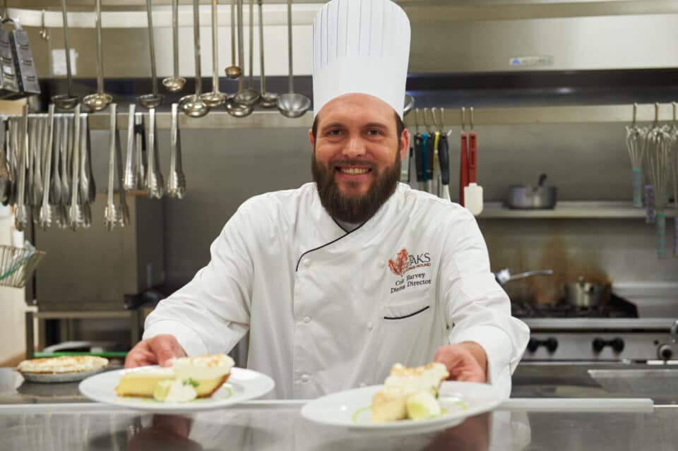 chef serving up some yummy key lime pie